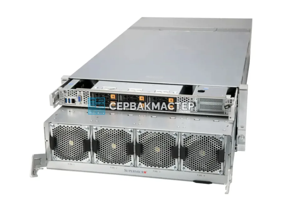 Сервер Supermicro AS-4124GO-NART+ с 8× NVIDIA A100 SXM 80GB (640 ГБ HBM2e)