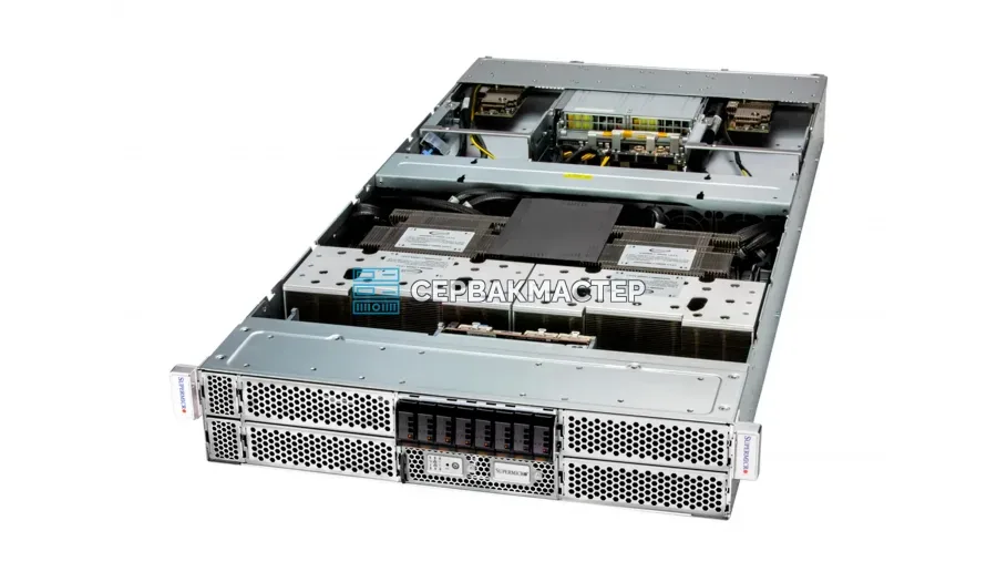Supermicro 4125GS-TNRT: 8× NVIDIA H100 80GB + 2× AMD EPYC 9354 — купить AI-сервер в СервакМастер