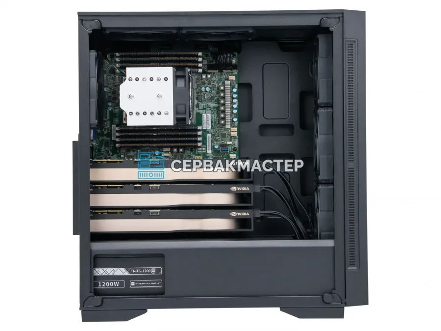 Купить AI-сервер Deepcool MATREXX 55 MESH: 3× NVIDIA RTX A5000 24 ГБ + AMD EPYC 7402 + 256 ГБ ECC — СервакМастер