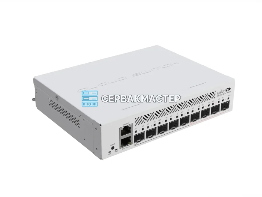 Управляемый L3-коммутатор MikroTik CRS310-1G-5S-4S+IN: 1x RJ45, 5x SFP 1G, 4x SFP+ 10G