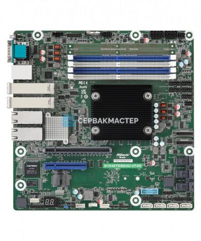 Материнская плата ASRock Rack D1848TERD4U-4T4O (Micro-ATX, FCBGA2227, 4 DIMM) — купить в СервакМастер