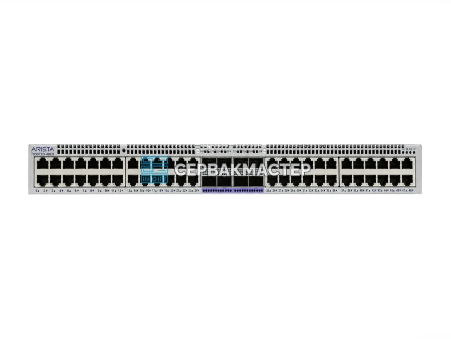 Коммутатор Arista DCS-7050TX3-48C8-F: 48 портов RJ45 10 Гбит/с и 8 портов QSFP28 100 Гбит/с