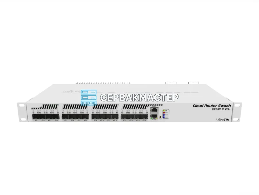 Управляемый L3-коммутатор MikroTik CRS317-1G-16S+RM, 16x SFP+ 10 Гбит/с, 1U