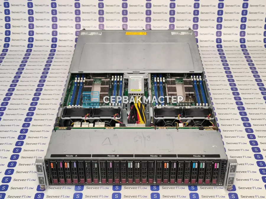 Блейд-сервер Supermicro SuperServer 2028TP-HTR-SIOM 2U, 4 узла, 8x Xeon E5-2699v4, 4 ТБ DDR4, 24x SSD 1.92 ТБ
