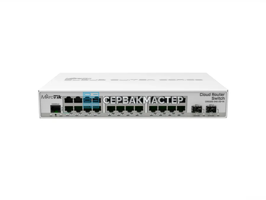 Управляемый коммутатор MikroTik CRS326-24G-2S+IN: 24x RJ45 1 Гбит/с и 2x SFP+ 10 Гбит/с