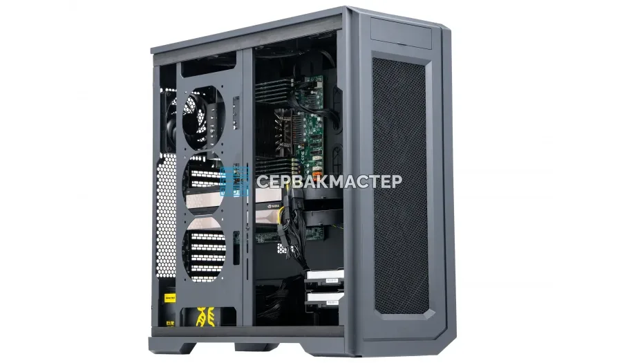 ИИ-сервер Tower с 2× NVIDIA A100 40GB HBM2e и AMD EPYC 9354 — СервакМастер