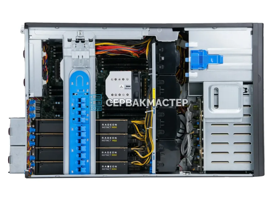 Supermicro 747BTQ-R2K04B: 4× Instinct MI50 16GB, 2× Xeon E5 2697v4, 256GB RAM