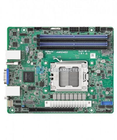 Материнская плата ASRock Rack AM5D4ID2, Deep mini-ITX, AM5, 4 DIMM DDR5 — купить в СервакМастер