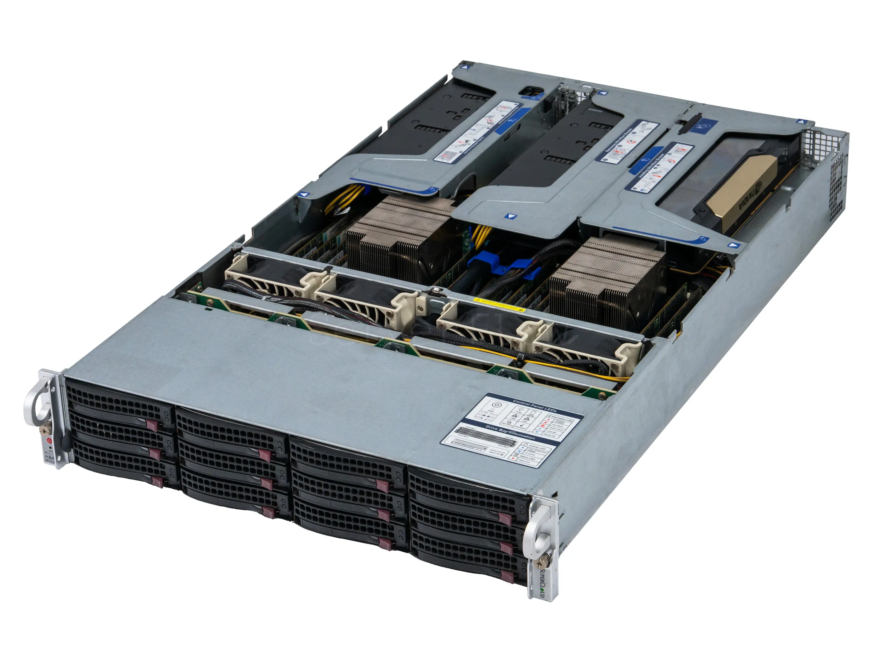 Supermicro AS-2023US-TR4 — сервер с 3× NVIDIA Tesla V100 32GB, 2× AMD EPYC 7502 и 512 ГБ RAM в СервакМастер